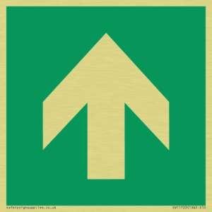 E907 Safe condition: Up / forwards arrow (90 deg supplimentary)